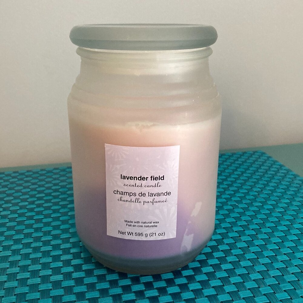 Lavender Scented Glass Jar Candle 21 oz.  NWT